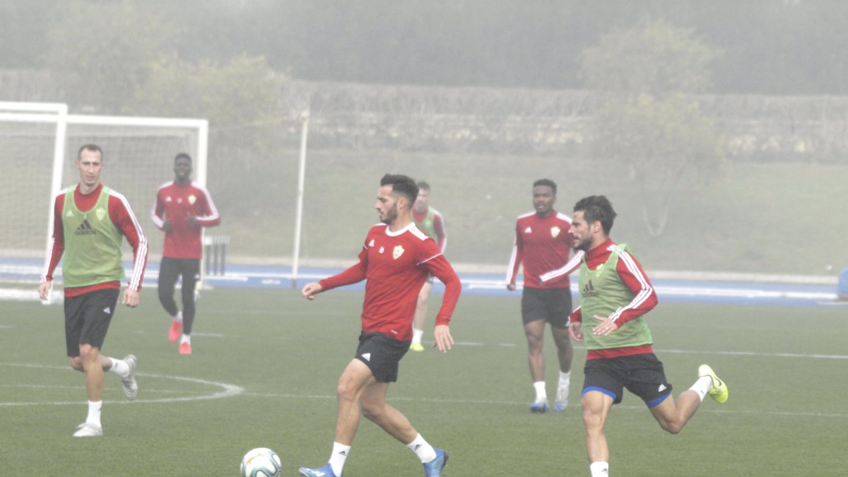 José Carlos Lazo en el entrenamiento de este jueves.