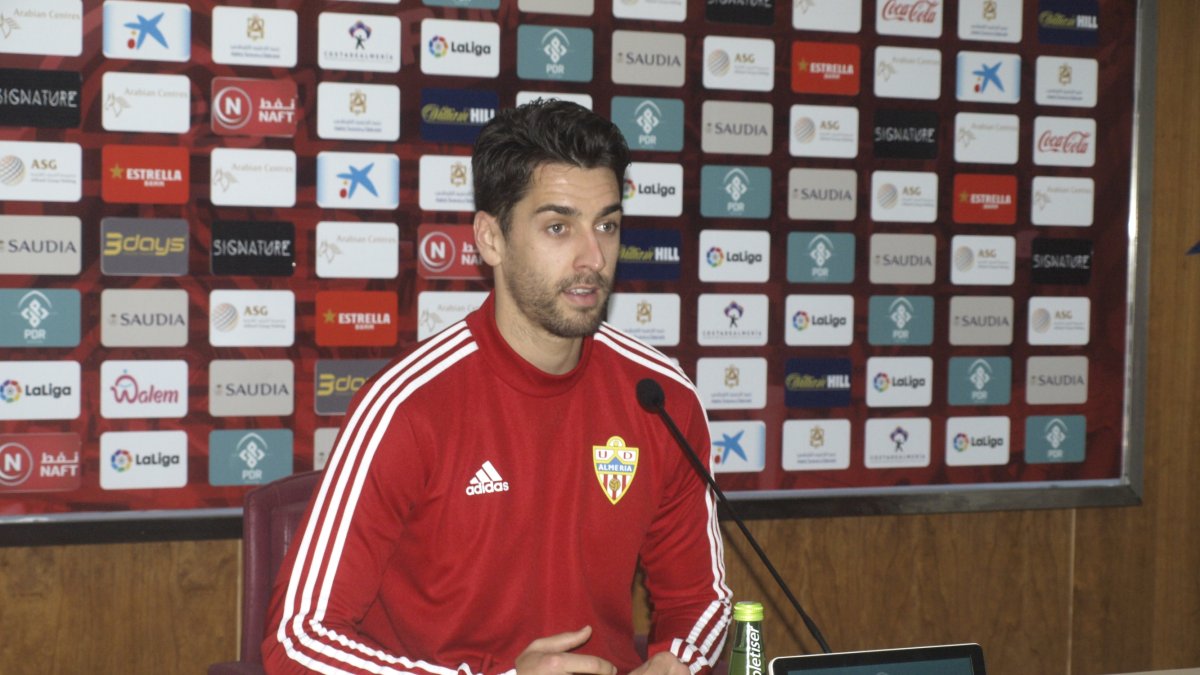 De la Hoz después del entrenamiento de este jueves.