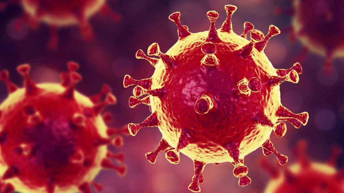 Ilustración en 3D de un coronavirus.