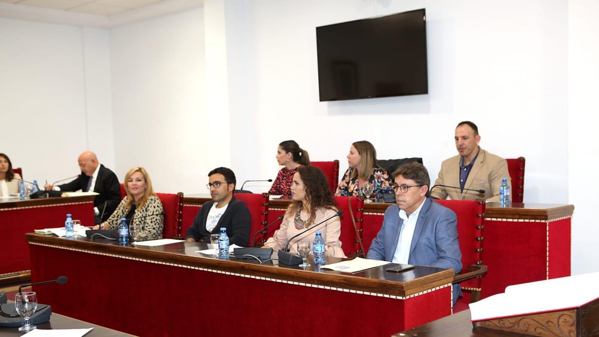 El grupo socialista en una sesión plenaria en Adra.