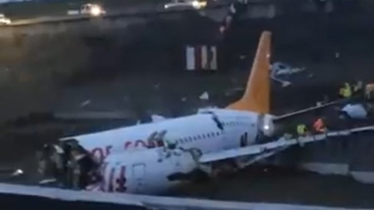 Captura de un vídeo en el que se ve el estado del avión.