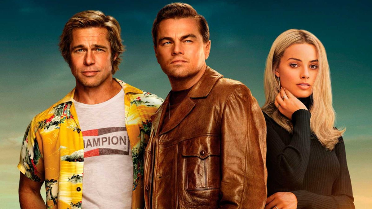 Brad Pitt, Leonardo DiCaprio y Margot Robbie, en Érase una vez en Hollywood.