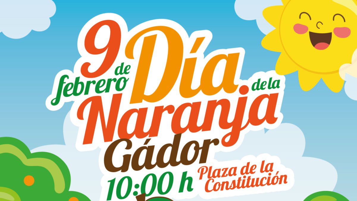 Cartel anunciador del Día de la Naranja en Gádor.