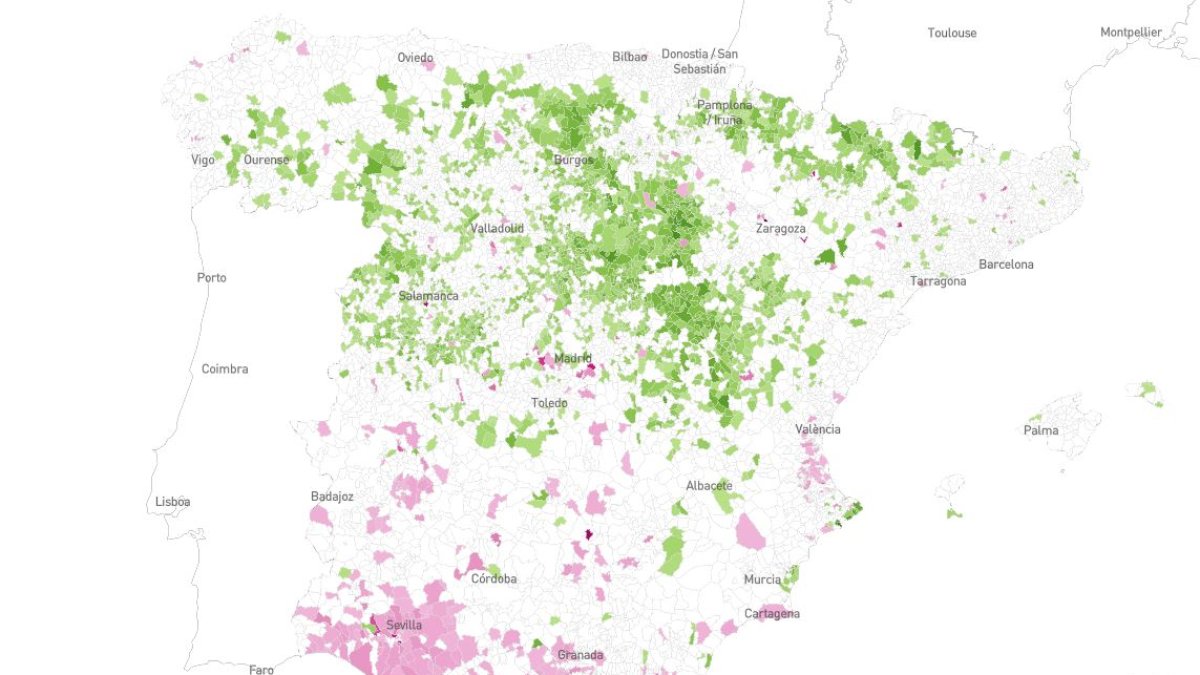 Mapa con las principales causas de riesgo de muerte en España.
