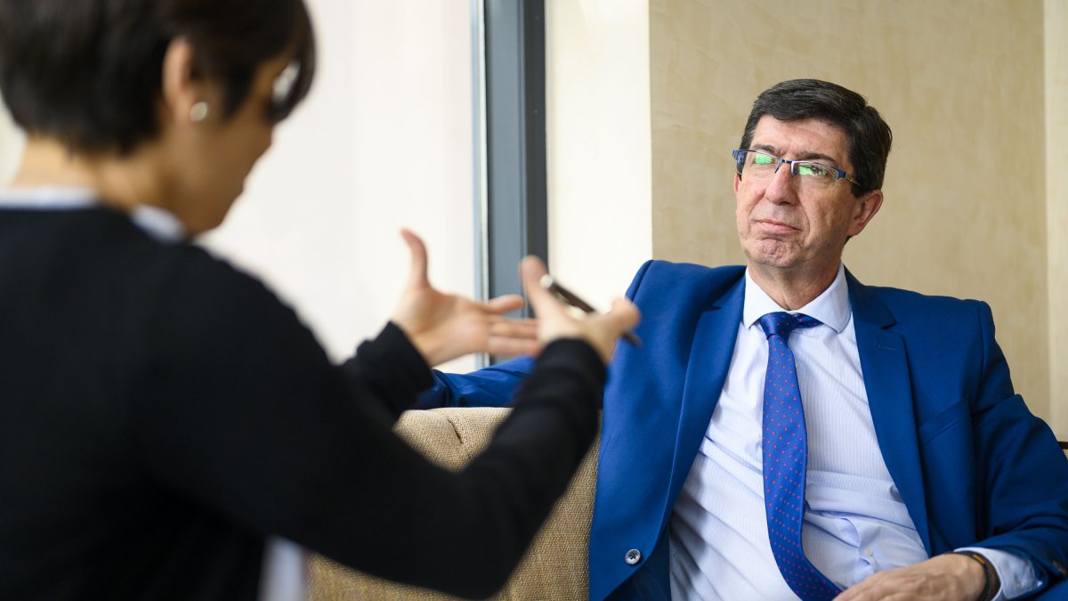 Juan Marín vicepresidente de la Junta de Andalucía en un momento de la entrevista concedida a este medio.