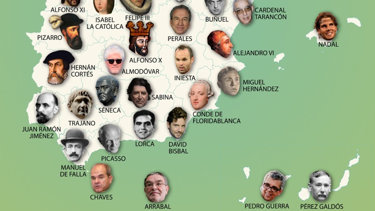 Detalle del mapa de ABC basado en el número de referencias de la Wikipedia en español.