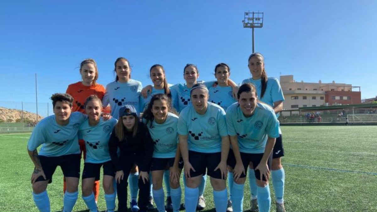 Las jugadoras celestes en La Cañada.