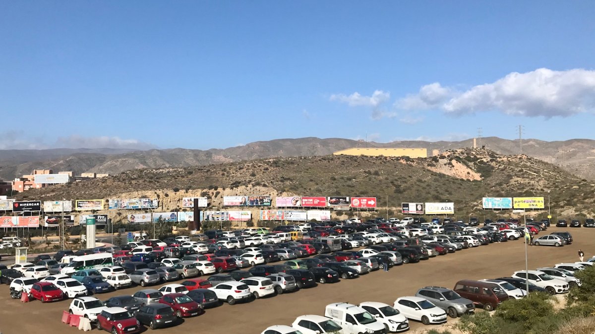 El aparcamiento norte del complejo hospitalario.