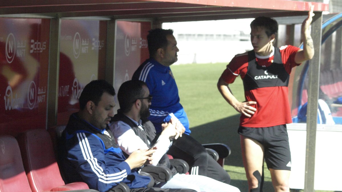 Mohamed Adel, Mohamed El Assy, Diego Maziel y Ante Coric en el Estadio.