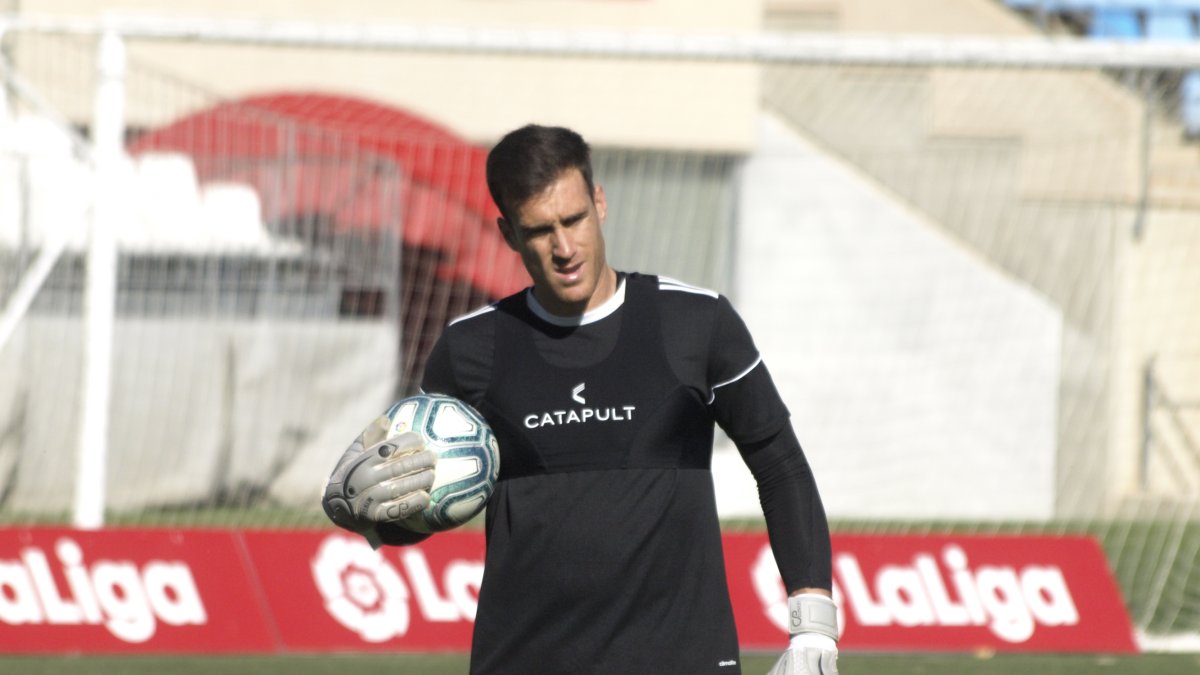 Fernando Martínez en el entrenamiento de este miércoles.
