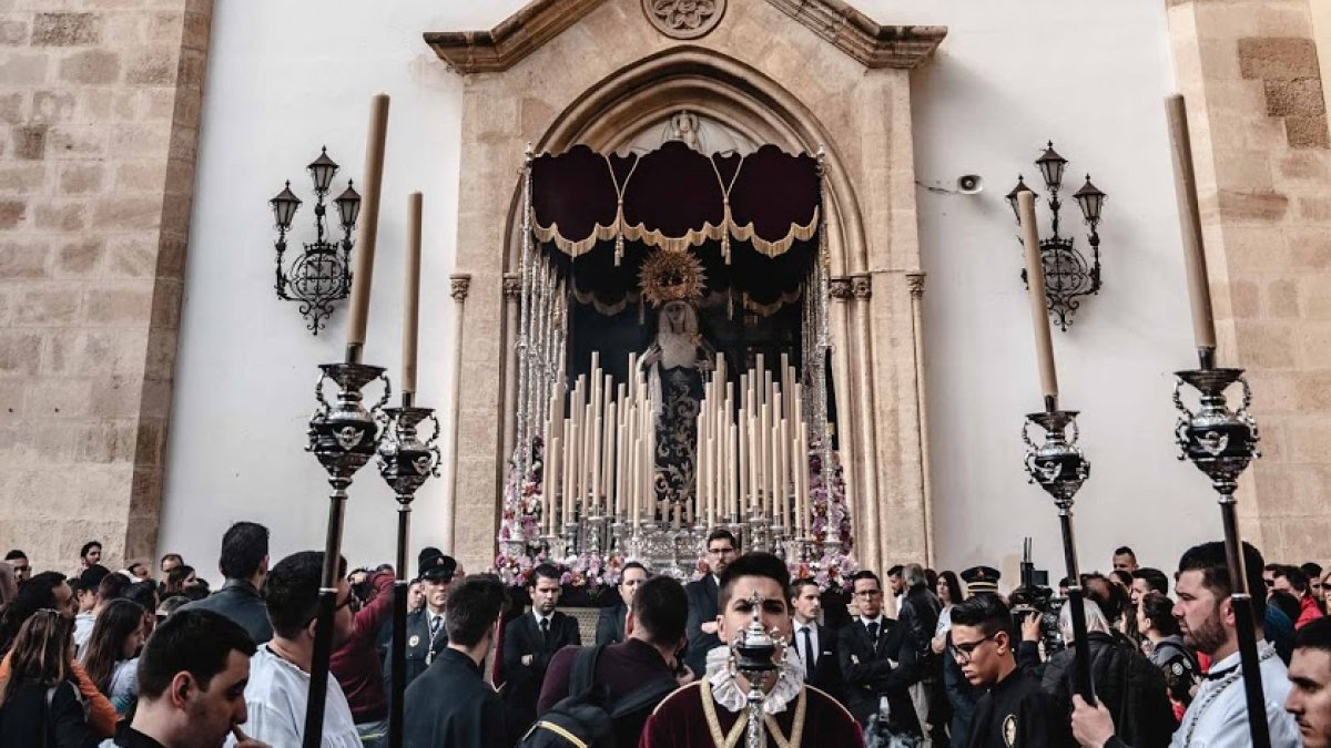 Rosario del Mar, en su salida del Jueves Santo de 2019.