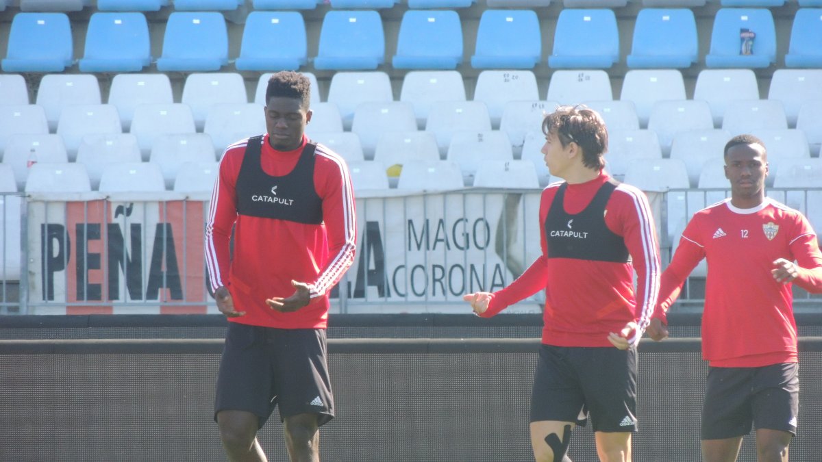 Coric en el entrenamiento del domingo.