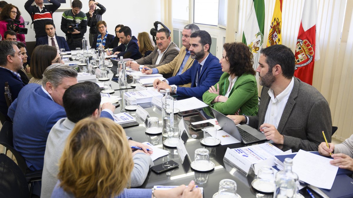 Reunión ayer en el Ayuntamiento de Almería.