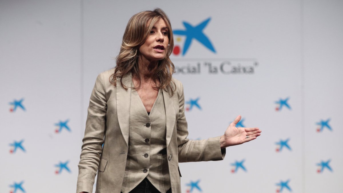Begoña Gómez, durante un acto organizado por La Caixa.