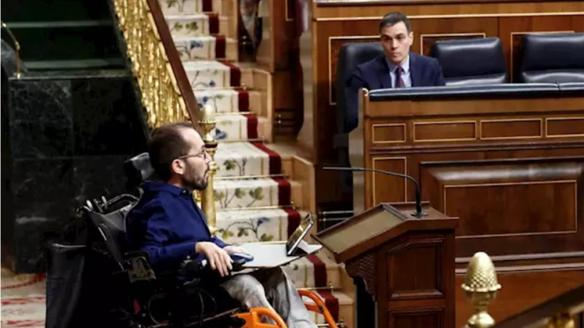 El portavoz de Unidas Podemos, Pablo Echenique, en el Congreso de los Diputados.