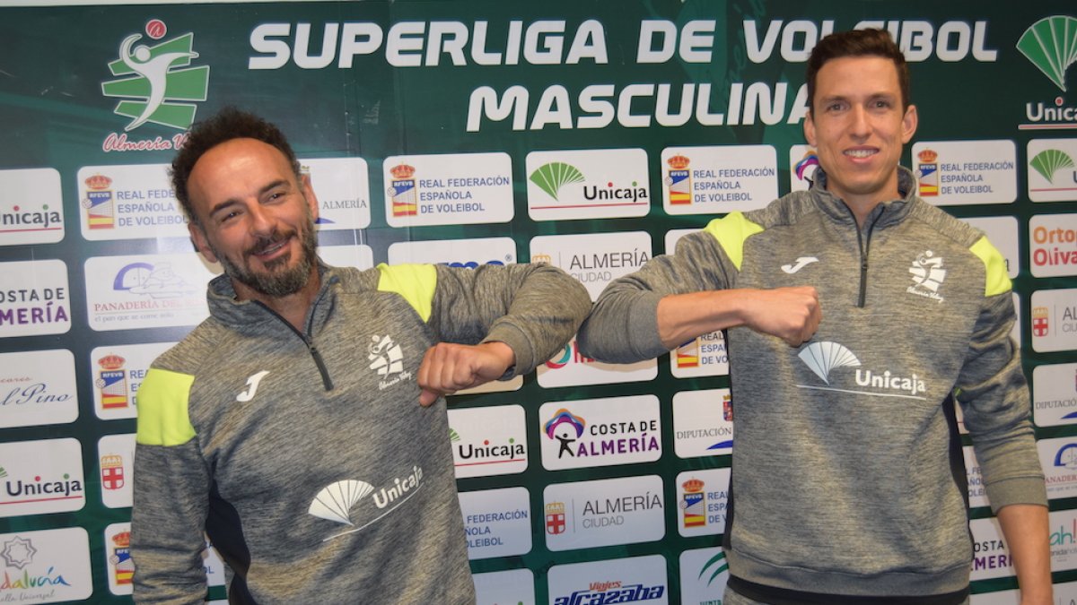 Manolo Berenguel y Marlon Palharini en el Pabellón Moisés Ruiz.