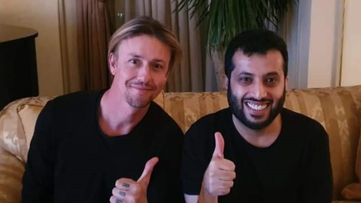 José María Gutiérrez, \'Guti\', y Turki Al-Sheikh.