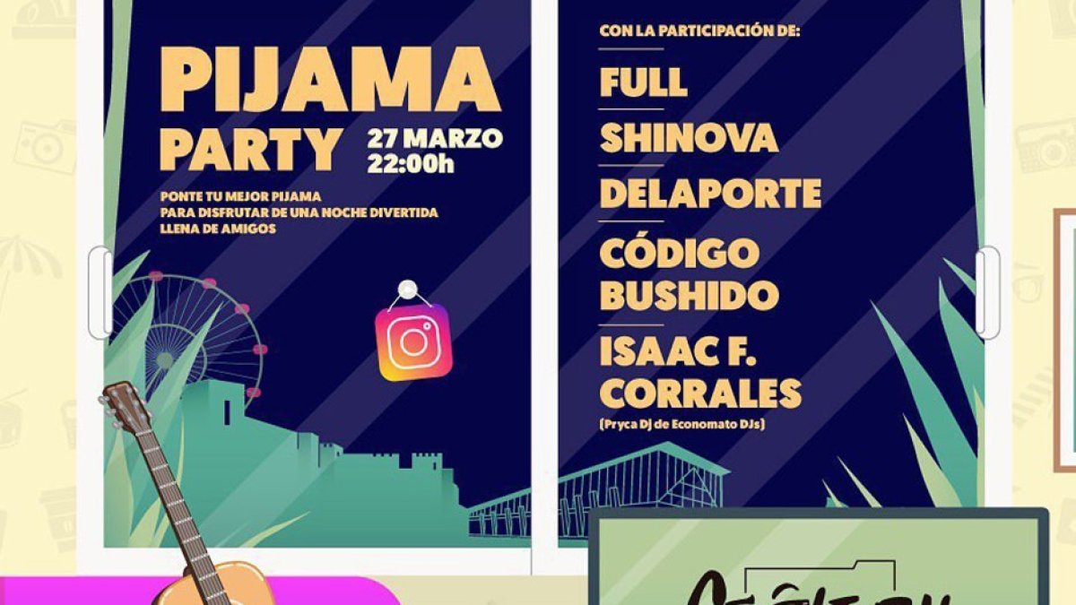 Cartel anunciador de la Pijama Party que promueve Cooltural Fest.