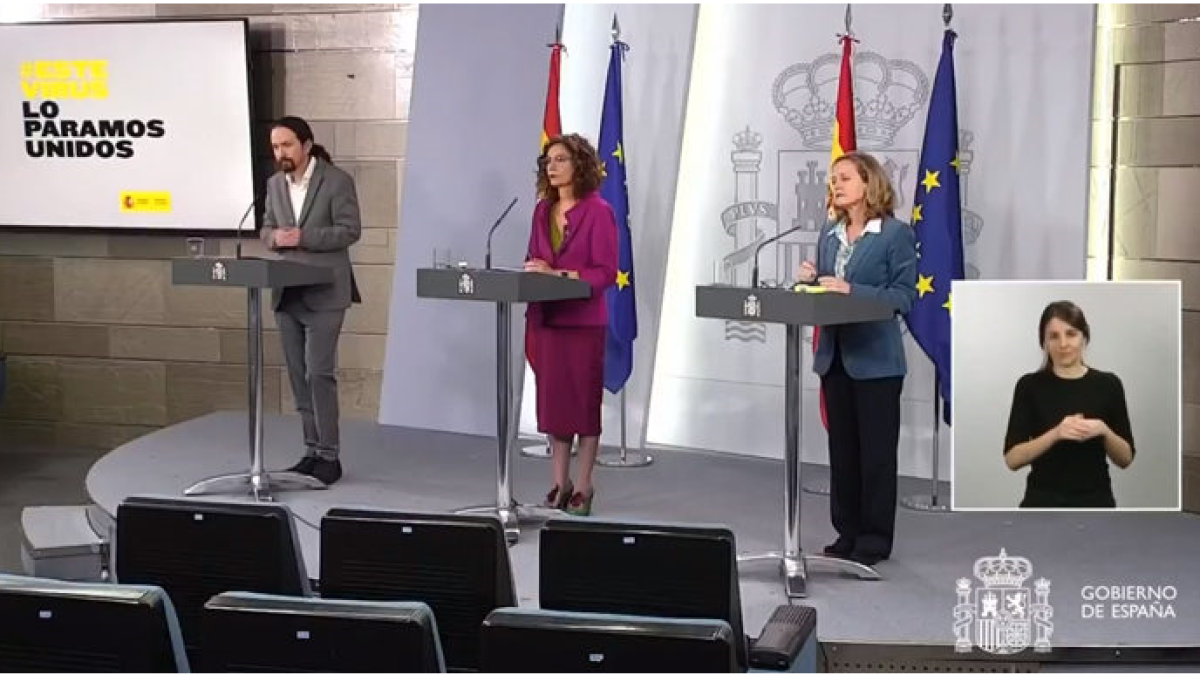 Rueda de prensa en la que se ha anunciado la ayuda a trabajadores temporales.