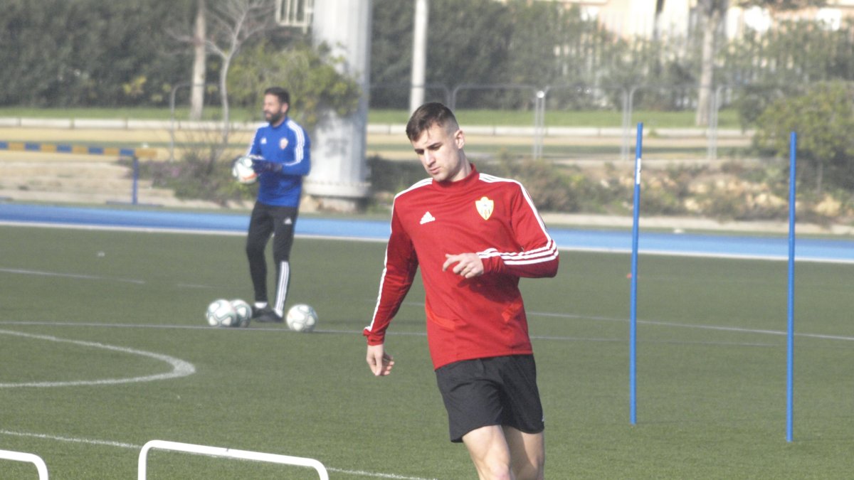 Iván Barbero en un entrenamiento en el Anexo.