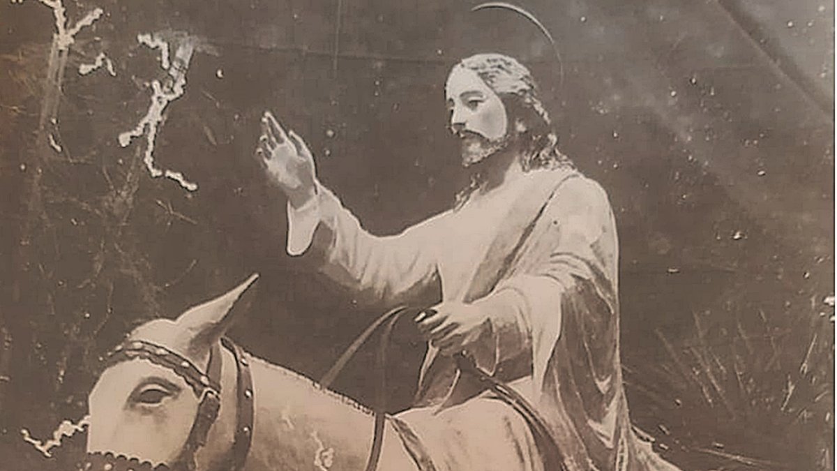 La Borriquita  de Gálvez Ferrer, la imagen que procesionó en el Lunes Santo .