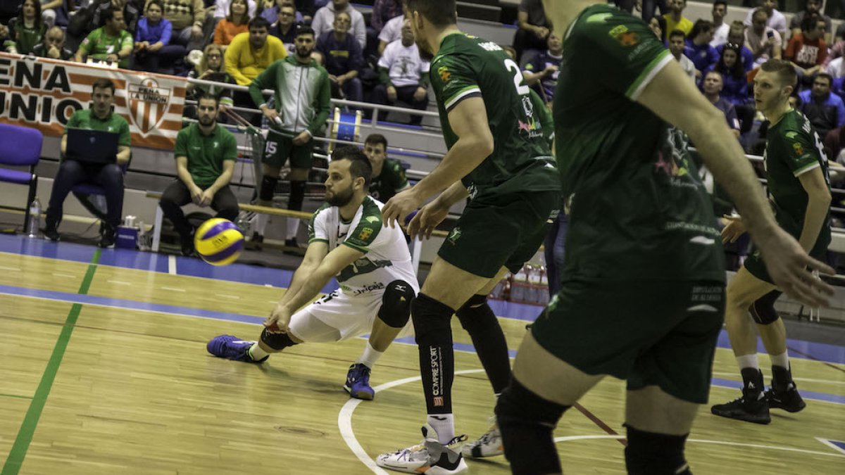 Mario Ferrera en el partido de la Challenge Cup frente a Saaremaa.