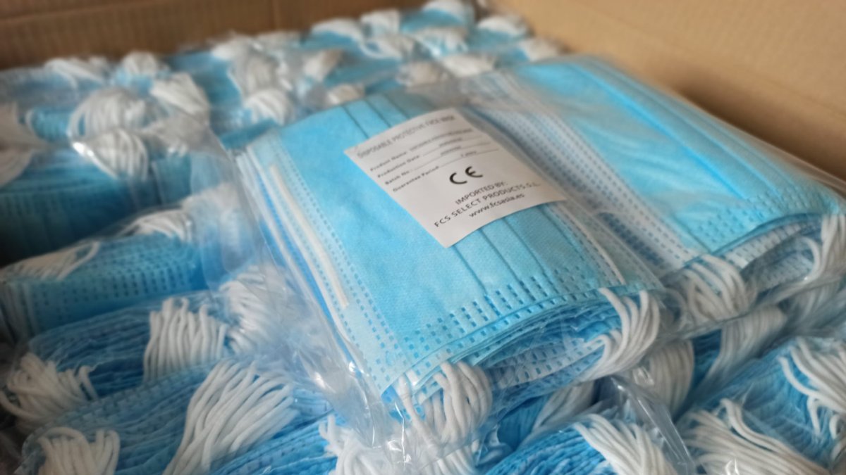 Mascarillas enviadas a Almería.