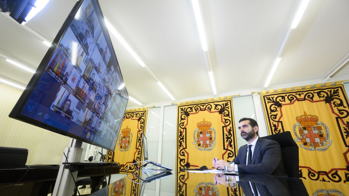 Ramón Fernández-Pacheco durante una videoconferencia