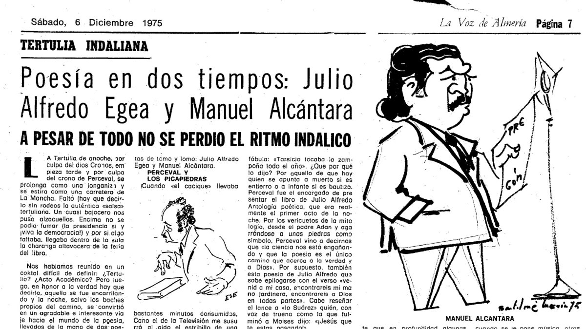 Así contaba LA VOZ en diciembre de 1975 la Tertulia Indaliana enmarcada en la Feria.