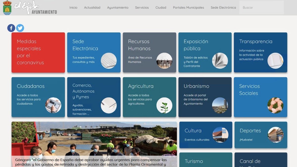 Web oficial del Ayuntamiento de el ejido.