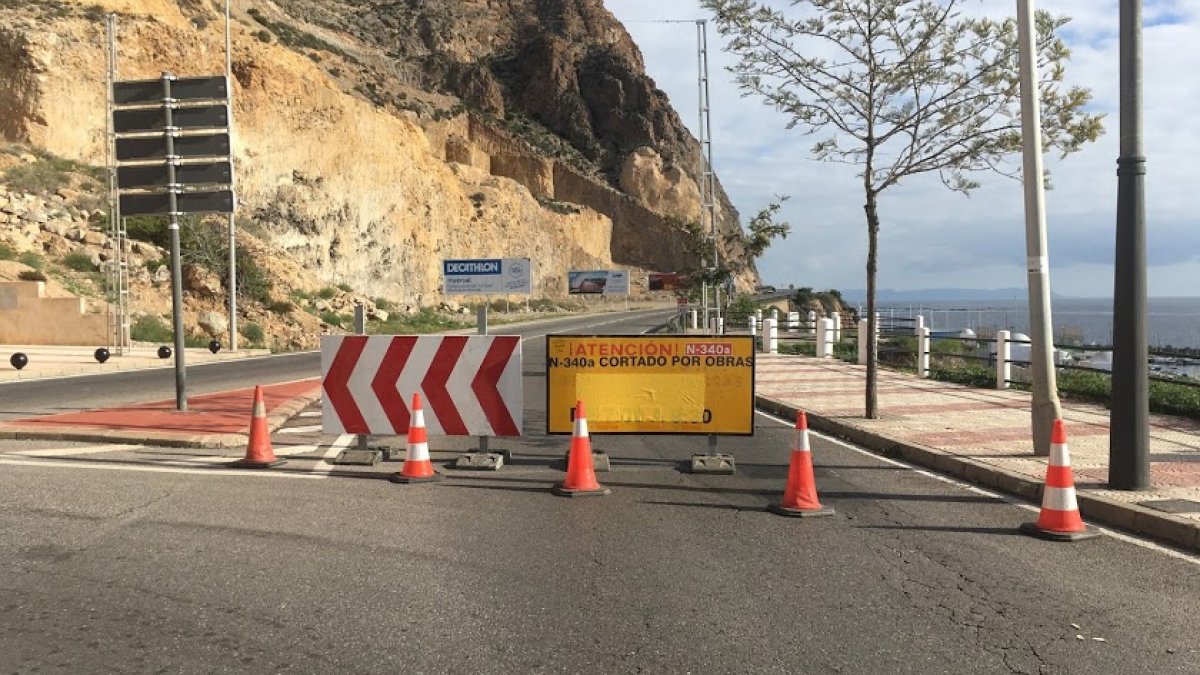 Tramo cortado por obras en El Cañarete