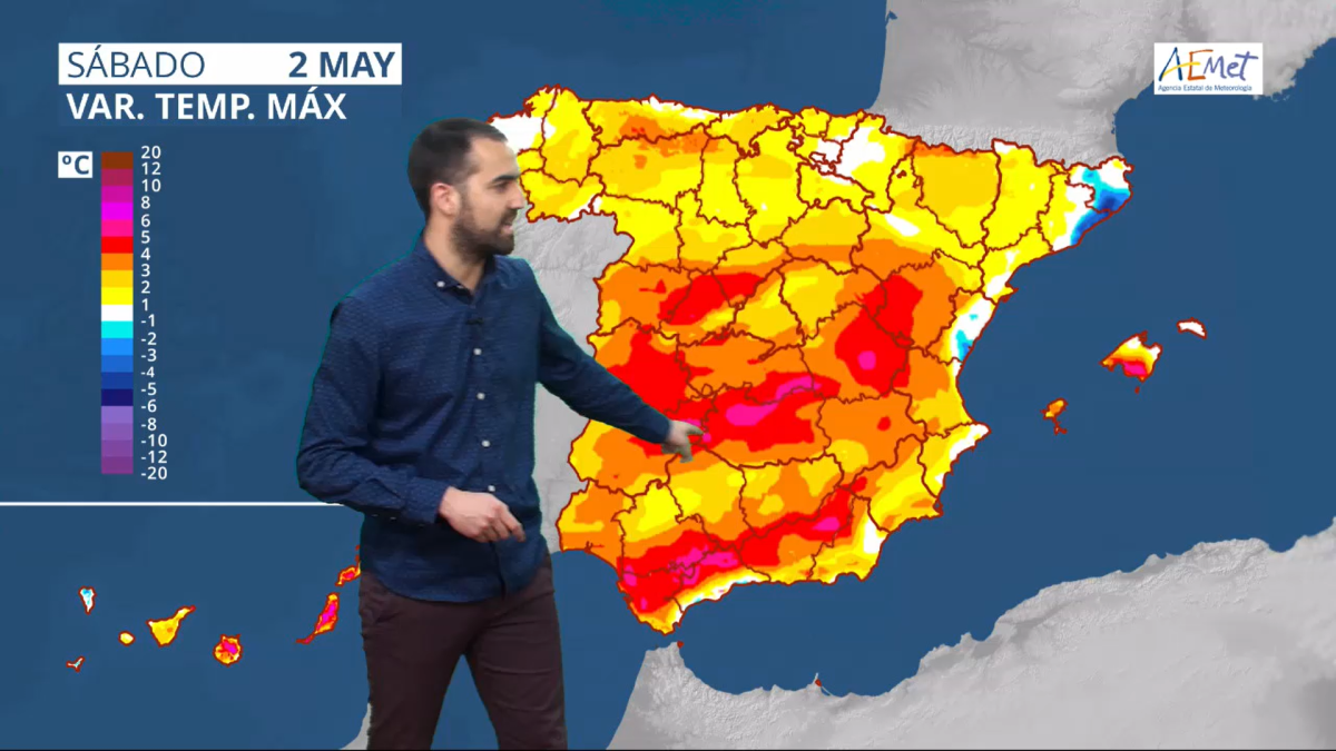 Predicción meteorológica ofrecida por la Agencia Española de Meteorología.