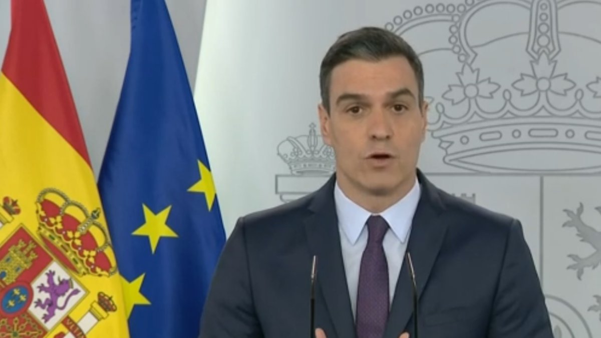 El presidente del Gobierno, Pedro Sánchez, durante la rueda de prensa.