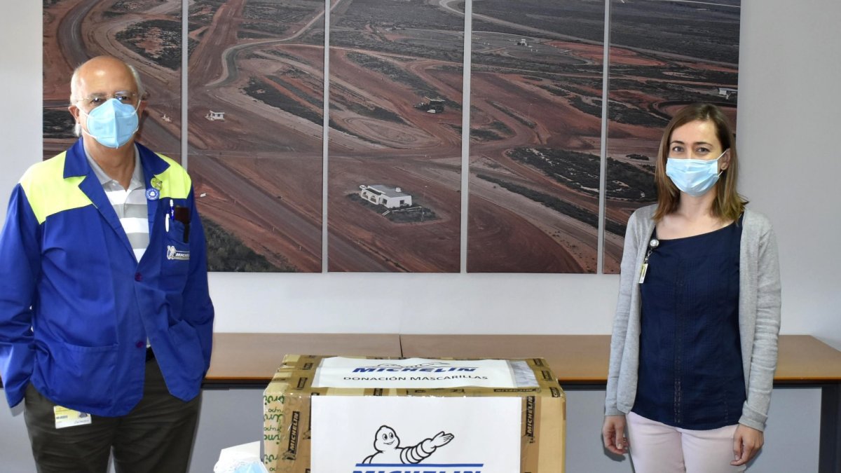 Mascarillas entregadas por Michelin a Asempal