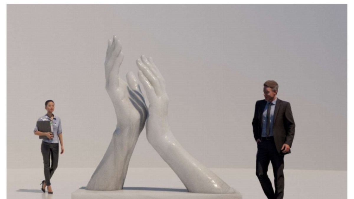 Boceto de la escultura de José Antonio Navarro que se hará en mármol de Macael.