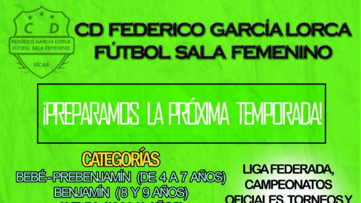 Cartel de la captación de jugadoras en el CD Federico García Lorca.