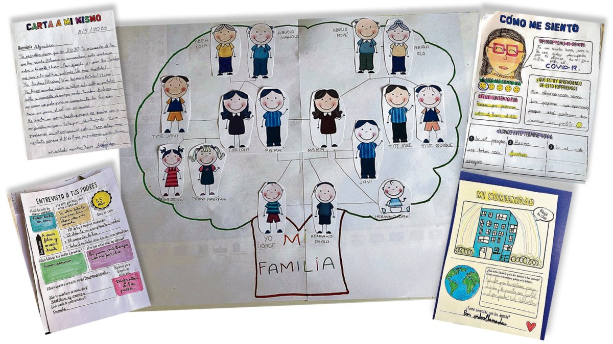 Selección de los materiales que han elaborado los estudiantes del centro del barrio de Cortijo Grande.