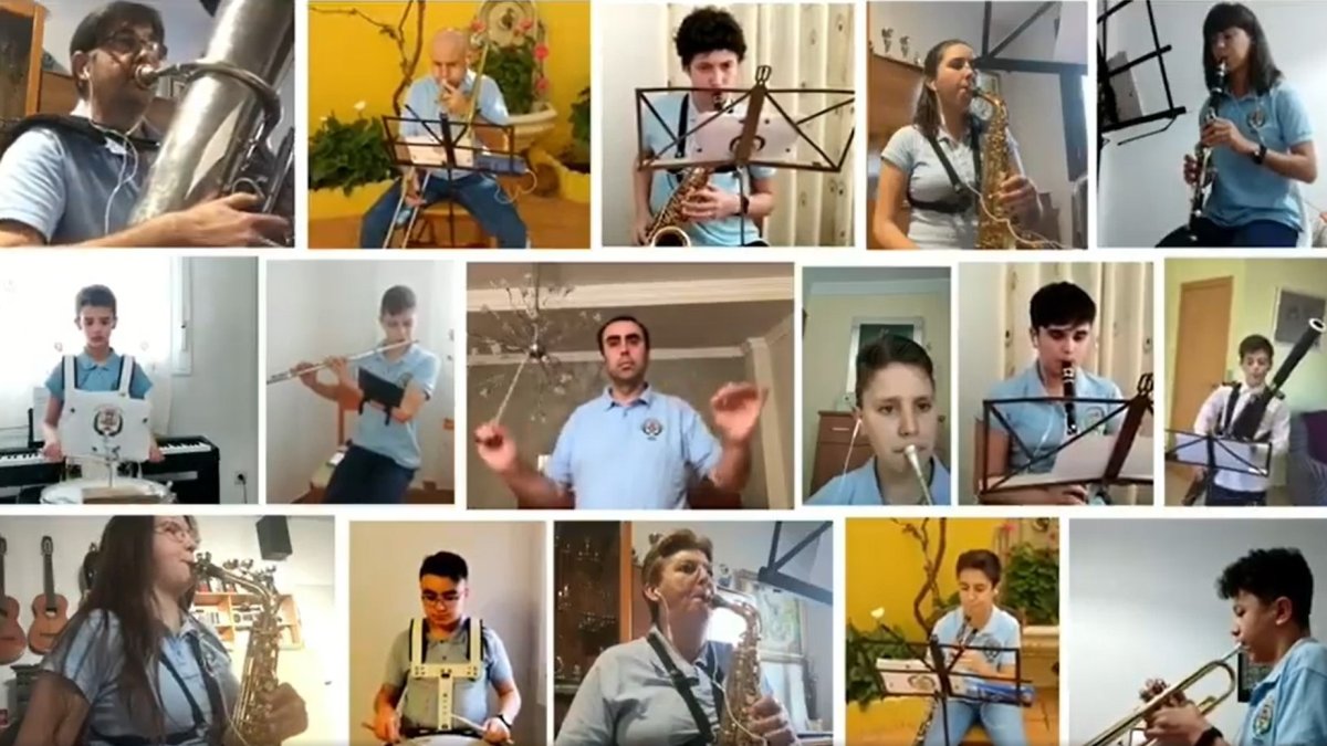 La Banda Municipal de Fiñana interpretando el pasodoble en Facebook.