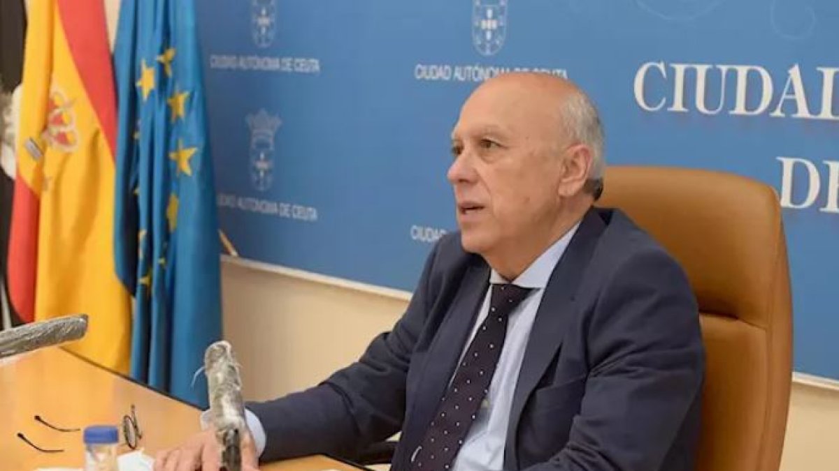 El consejero de Sanidad del Gobierno de Ceuta, Javier Guerrero (PP), en una rueda de prensa - GOBIERNO DE CEUTA