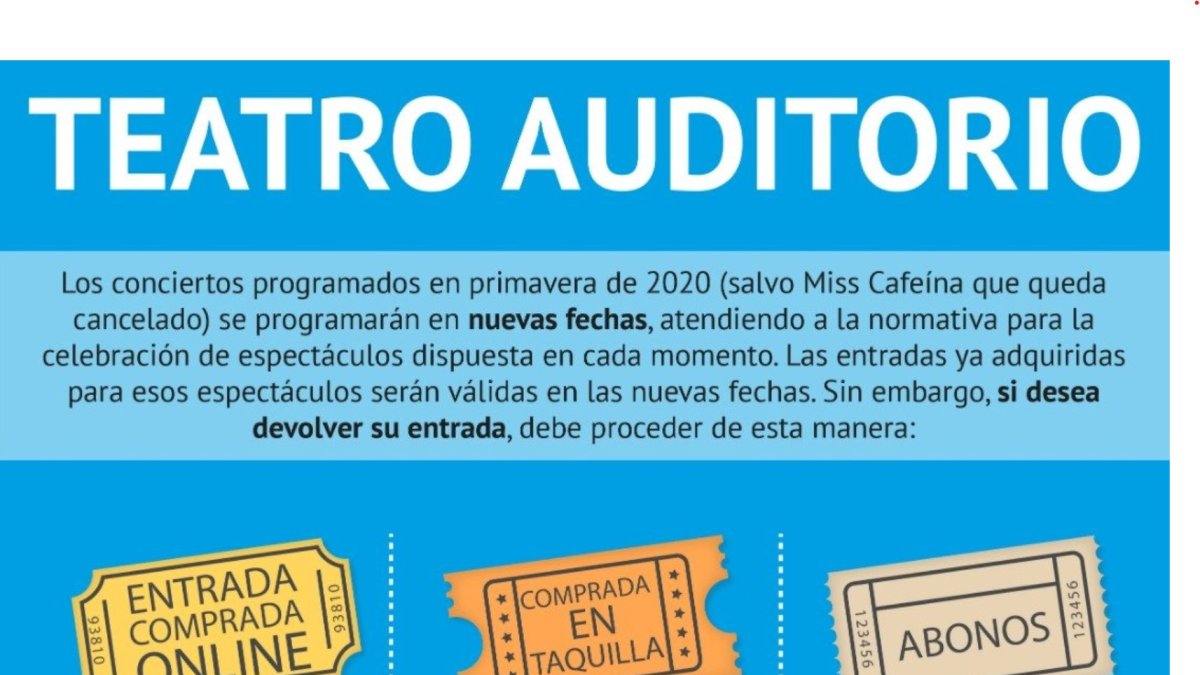 El Teatro Auditorio de Roquetas reúne la información para sus espectadores.