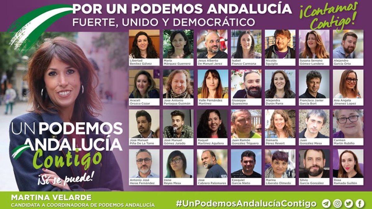 Cartel de la candidatura de Martina Velarde.