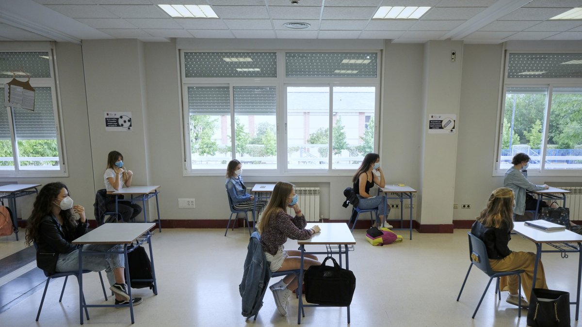 Imagen de los alumnos de Bachillerato en una clase de la Comunidad de Madrid.