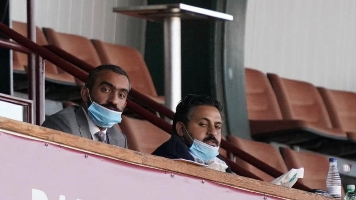 Mohamed El Assy, en el palco del Carlos Belmonte.