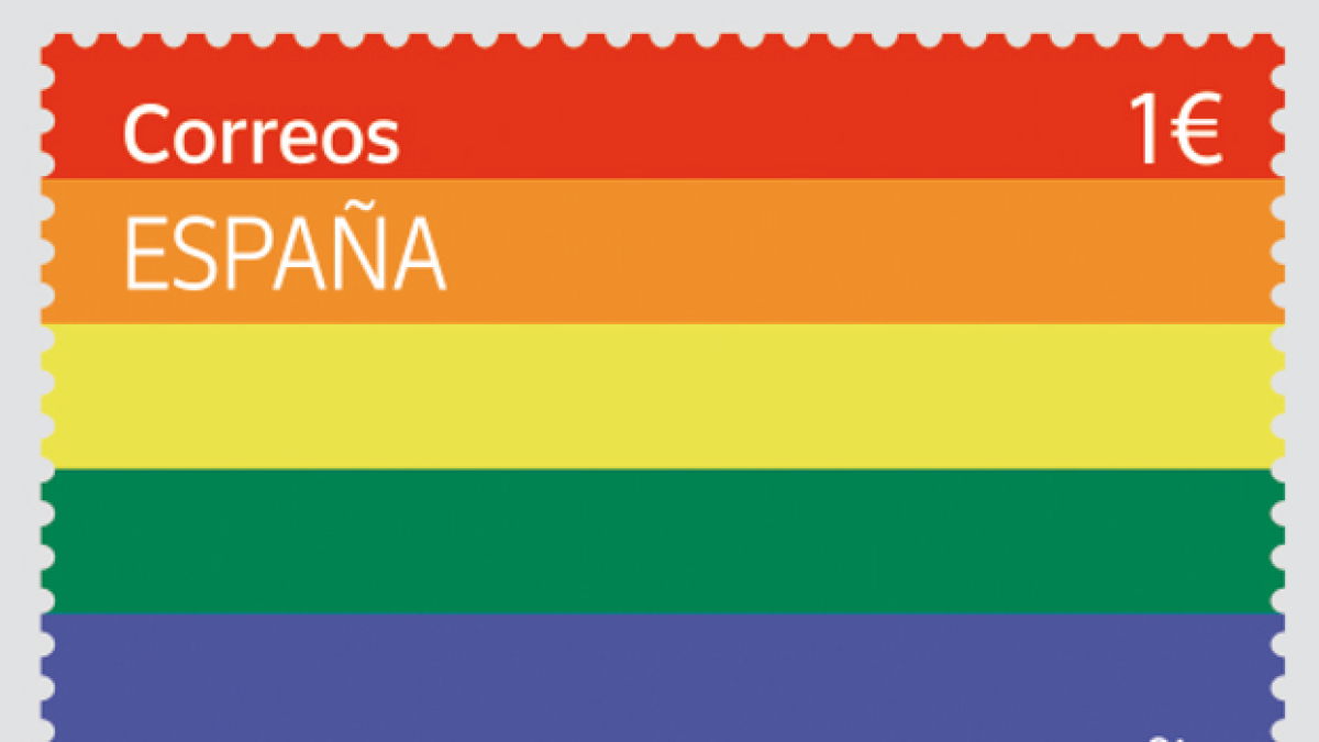 Sello conmemorativo lanzado por Correos para celebrar el Orgullo.