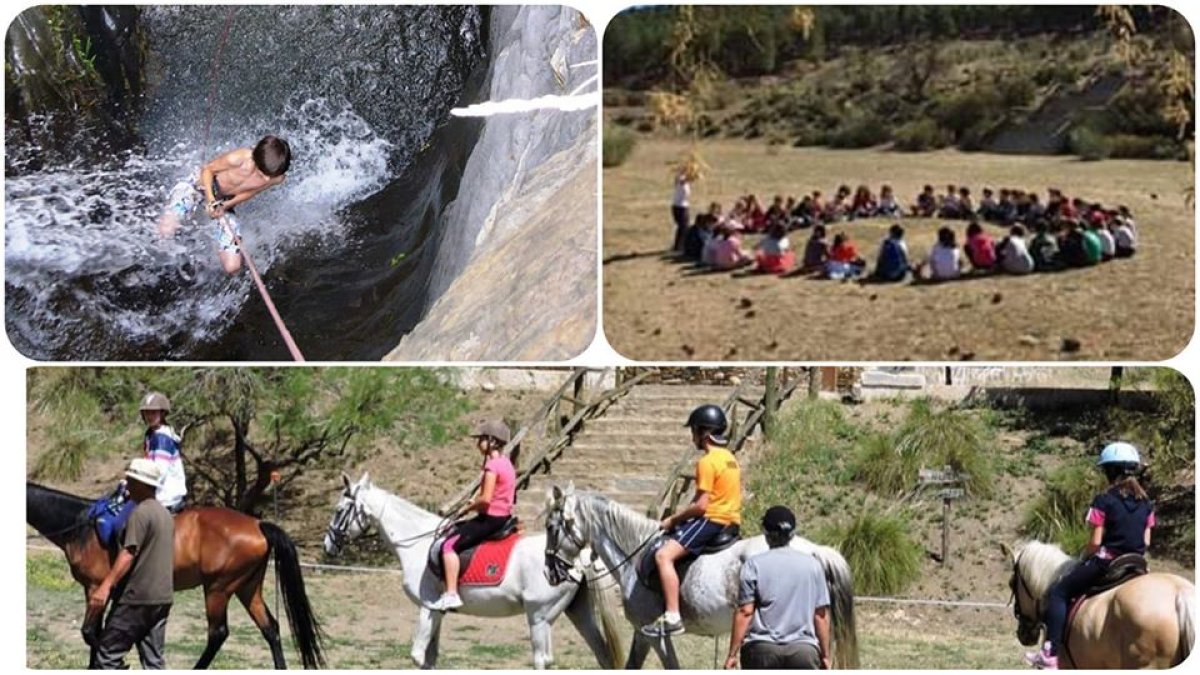 Actividades en el Campamento de Verano de Aula Naturaleza Paredes en Abrucena, Almeria.