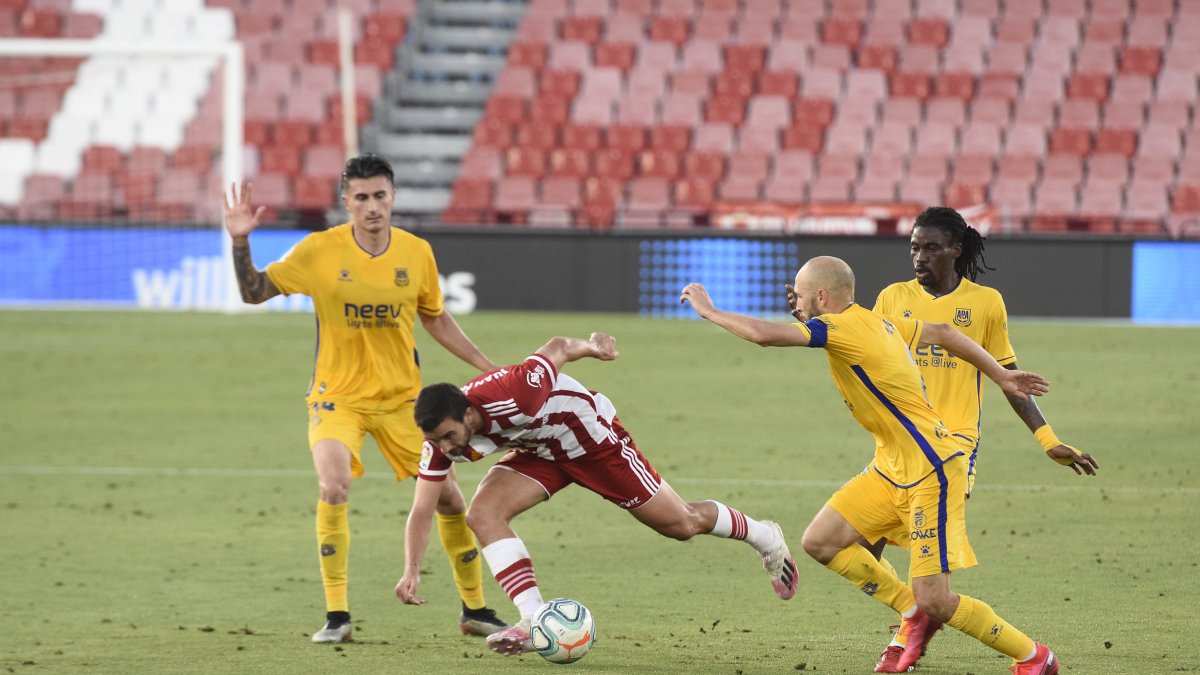 El delantero sevillano del equipo rojiblanco, Juan Muñoz.
