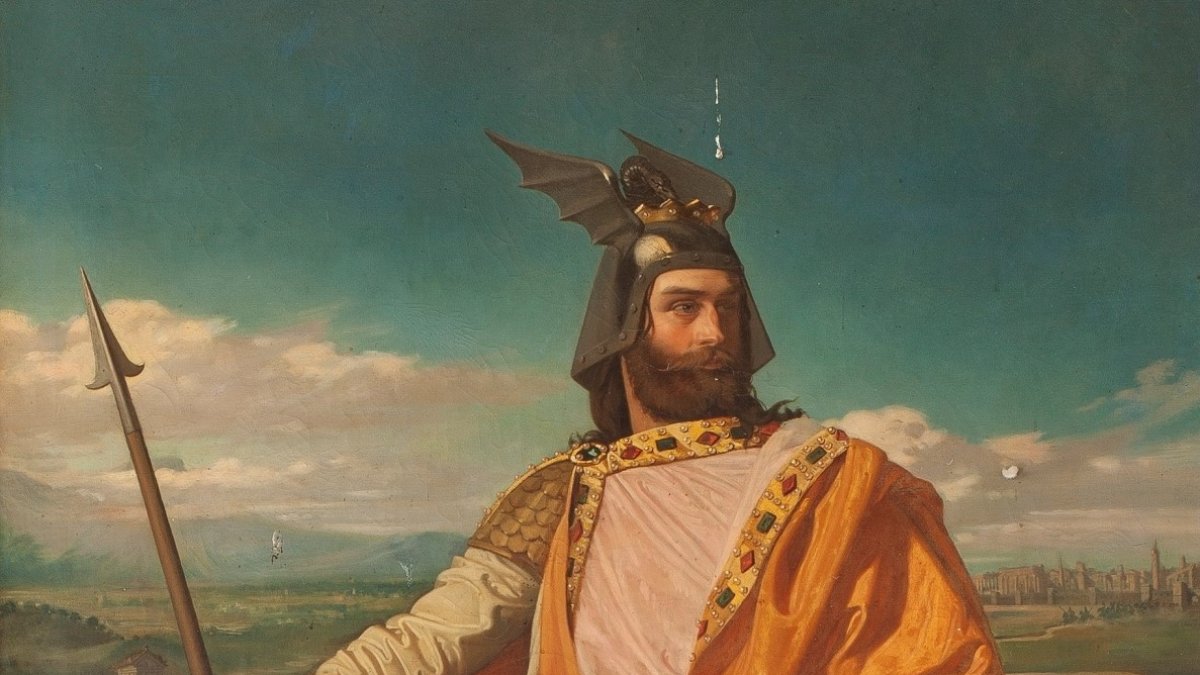 Amalarico, rey visigodo, pintado por Leopoldo Sánchez. Obra del Museo del Prado.