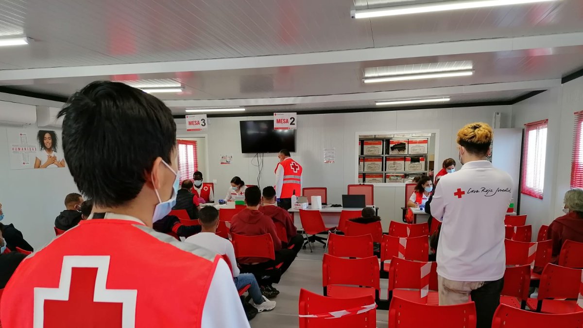 Módulos del puerto, en una imagen difundida por Cruz Roja el 18 de mayo