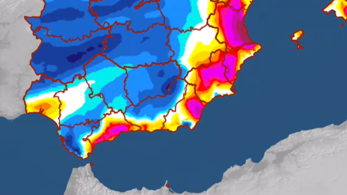 Mapa térmico publicado esta mañana por la Agencia Estatal de Meteorología.