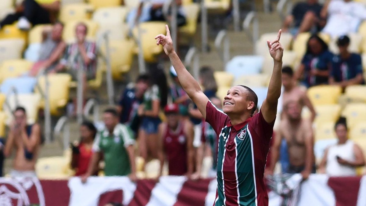 Wellington Silva celebrando un gol en el Fluminense.